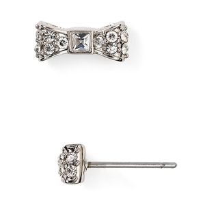 ♠kate spade♠️ "Ready Set Bow" Silver Stud Earrings